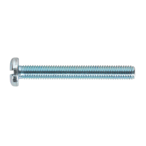 The Sealey Machine Screw M5 x 50mm Pan Head Slot Zinc (Pack of 50 - MSS550) is shown against a white background.