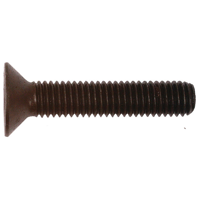 The Sparex Metric Countersunk Hexagon Socket Screw, M8x40mm (DIN 7991), Part No. S.11803, features a sleek design with a flat head and threaded shaft, displayed against a white background. This screw's self-colour finish enhances its durability.