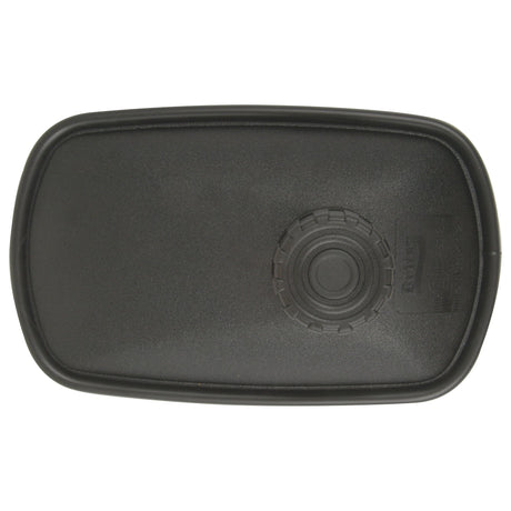 Black rectangular plastic mirror head with a convex design, 252 x 151mm, equipped with a circular valve at the center, designed to fit seamlessly with Britax products.