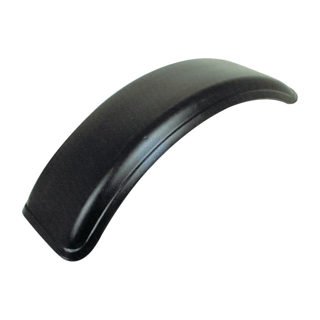 A black, curved plastic mudguard by Sparex, measuring 800mm in length and 230mm in width, suitable for various vehicle models.