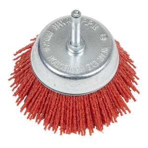 Sealey | Nylon Filament Cup Brush Ø75mm with Ø6mm Shaft - NFB75