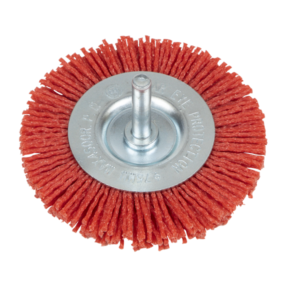 Sealey | Nylon Filament Circular Brush Ø75mm with Ø6mm Shaft - NFBC75