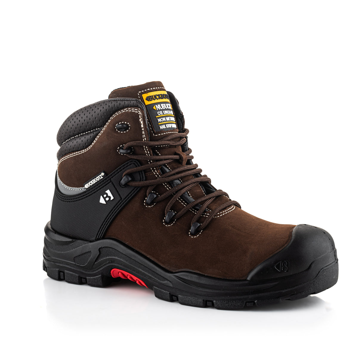 Buckler Nubuckz Safety Lace Boots – Dark Brown Composite Toe Work Boots | NKZ102BR