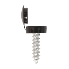 Numberplate Screw & Flip Cap 4.2 x 19mm Black Pack of 50 - NPBK50 - Farming Parts