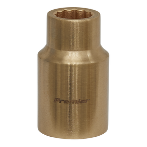 A brass-colored Sealey WallDrive® 12-point socket, size 11mm, 1/2" square drive, with the word "Premier" engraved on it.