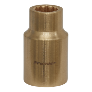 A brass-colored Sealey WallDrive® 12-point socket, size 11mm, 1/2" square drive, with the word "Premier" engraved on it.