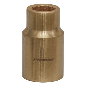 A bronze-colored Sealey WallDrive® 12-point socket, made from beryllium copper with "Premier" engraved on it, designed for tightening or loosening bolts and nuts, model NS045 (12mm 1/2" Sq Drive).