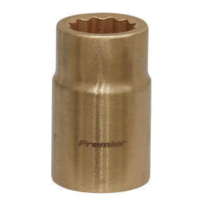 A brass 15mm WallDrive® 12-point socket wrench with the brand name "Sealey" engraved on its side, model number NS048.