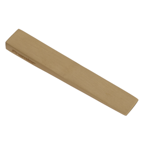 A rectangular, beige-colored block with a tapered end, displayed against a white background, made from Beryllium Copper for professional use is the Sealey Wedge 80 x 13 x 6mm - Non-Sparking - NS119.