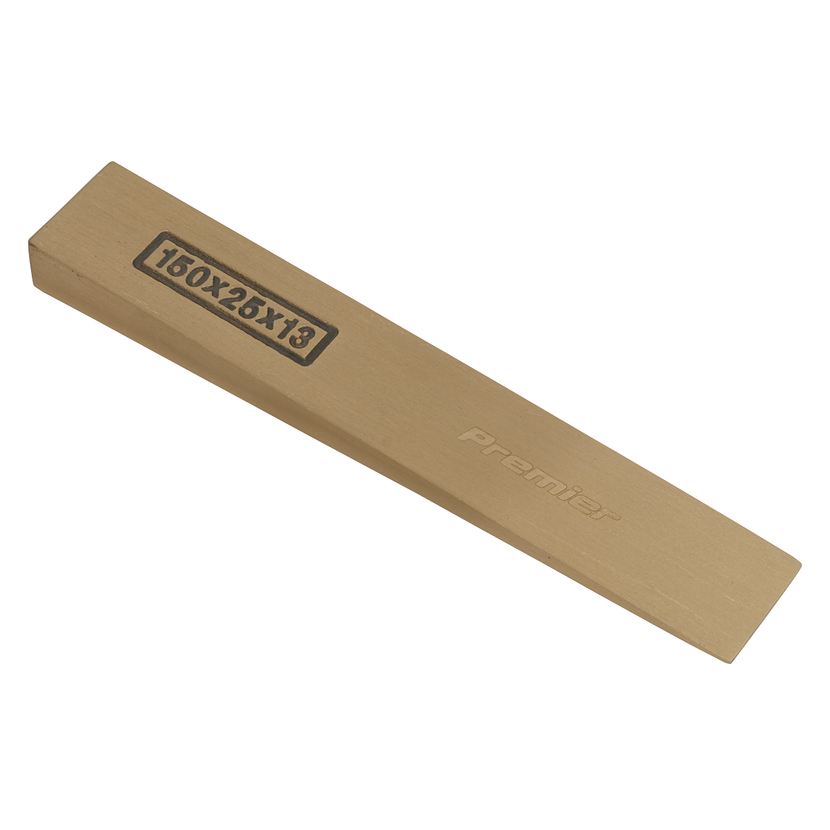 Rectangular beige sharpening stone, the Sealey Wedge 150x25x13mm - Non-Sparking - NS120, with the word "Premier" inscribed on its surface, ideal for professional use.