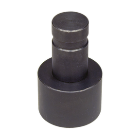 The Sealey Adaptor for Oil Filter Crusher Ø60 x 115mm - OFCA60 is a cylindrical metal part with a wider base and a narrower top section, featuring a groove around the middle of the upper part, perfect for Ø60mm rams used in bench and floor presses.