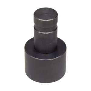 The Sealey Adaptor for Oil Filter Crusher Ø60 x 115mm - OFCA60 is a cylindrical metal part with a wider base and a narrower top section, featuring a groove around the middle of the upper part, perfect for Ø60mm rams used in bench and floor presses.