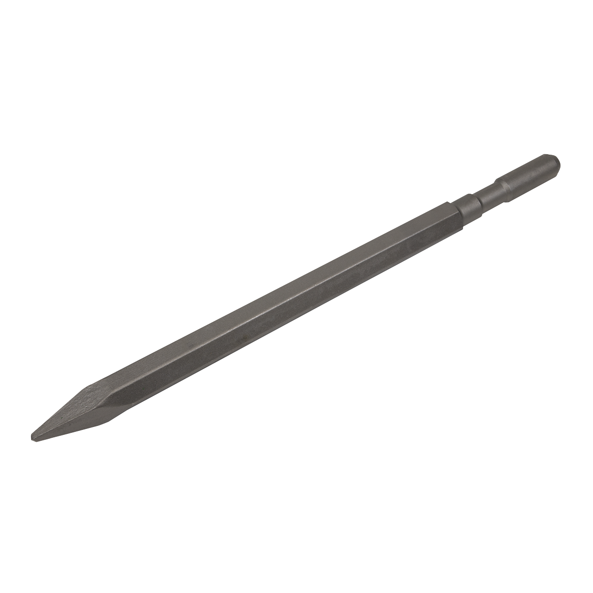 A Sealey Point 610mm - CP9 - P1PT chisel featuring a pointed tip and a hexagonal shaft, specifically compatible with the RK4 power tool series.