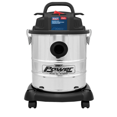 Vacuum Cleaner Wet & Dry 20L 1200W/230V Stainless Drum - PC195SD - Farming Parts