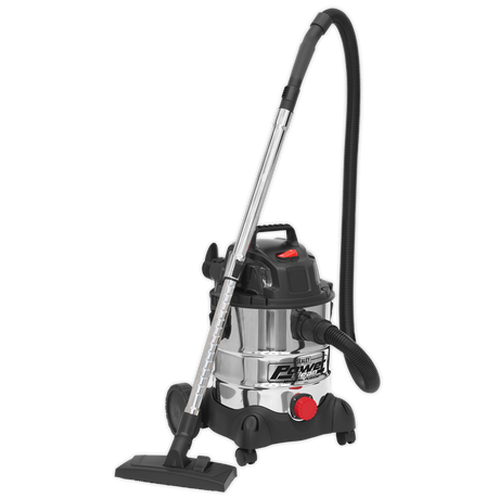 Vacuum Cleaner Industrial Wet & Dry 20L 1250W/230V Stainless Drum - PC200SD - Farming Parts
