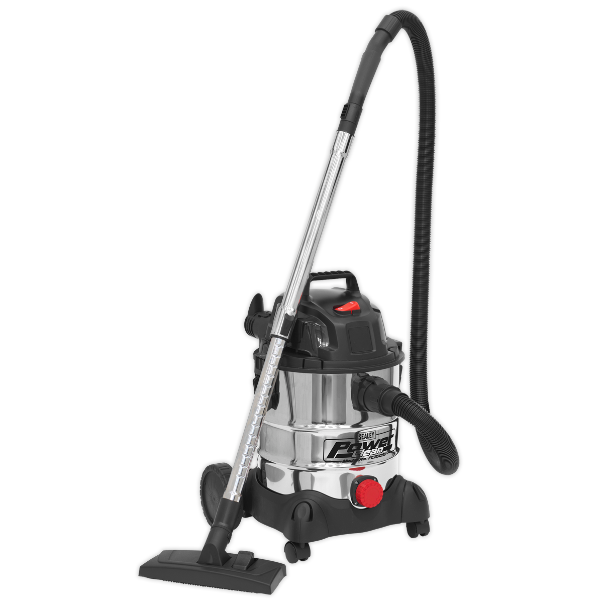 Vacuum Cleaner Industrial Wet & Dry 20L 1250W/230V Stainless Drum - PC200SD - Farming Parts