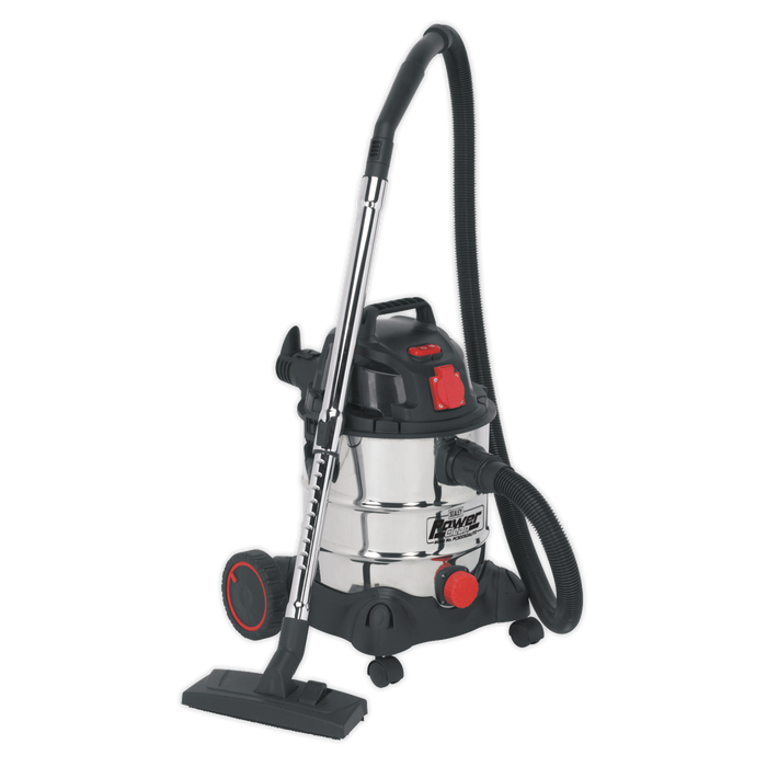 Sealey Vacuum Cleaner Industrial 20L 1400W/230V Stainless PC200SDAUTO