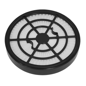 Sealey Panel Filter for PC300BL - PC300BLPF featuring a round black air filter with a radial plastic frame and white pleated paper filter.