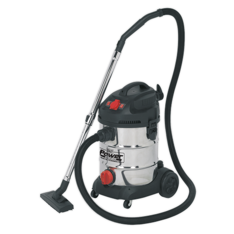 Vacuum Cleaner Industrial 30L 1400W/230V Stainless Drum Auto Start - PC300SDAUTO - Farming Parts