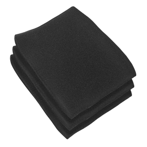 A neatly folded black blanket lies on a white background, reminiscent of the precision seen in Sealey products like the Foam Filter - Pack of 3 - PC380MFF.