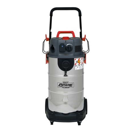 Vacuum Cleaner Industrial Dust-Free Wet/Dry 38L 1500W/230V Stainless Steel Drum M Class Filtration - PC380M - Farming Parts