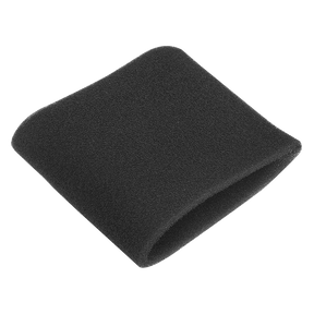A Sealey Foam Filter Cartridge for PC20LN & PC30LN (model PCLNFF) in black, featuring a rectangular shape and an open slit on one folded side, ideal for use with PC30LN and PC20LN applications.