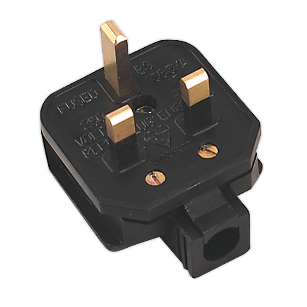 Black 13A heavy-Duty Plug - PL/13/3S - Farming Parts