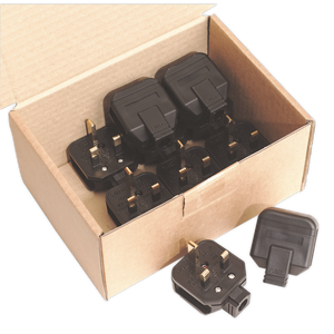 Black 13A heavy-Duty Plug Pack of 10 - PL/13/3 - Farming Parts