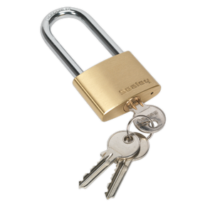 Brass Body Padlock Long Shackle 50mm - PL102L - Farming Parts