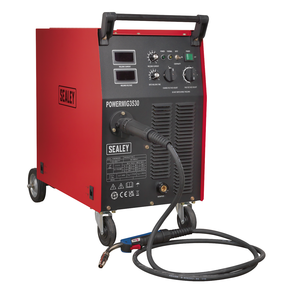 Professional MIG Welder 300A 415V 3ph with Binzel® Euro Torch - POWERMIG3530 - Farming Parts