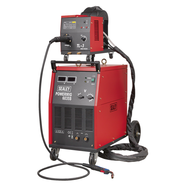 Professional MIG Welder 350A 415V 3ph with Binzel® Euro Torch & Portable Wire Drive - POWERMIG6035S - Farming Parts