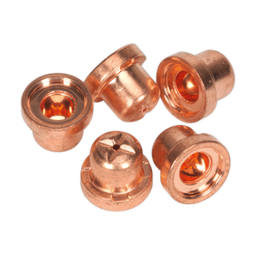 Five Sealey Nozzle Short Low Power tips, Pack of 5 for Model PP40E (PP40E.N), arranged in a scattered formation.