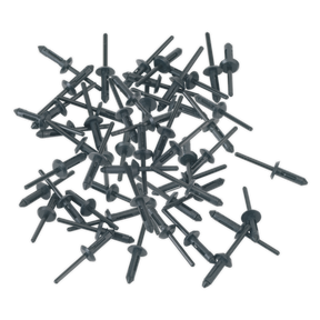 A pile of Sealey Plastic Rivets Ø5 x 17.2mm - PR004, scattered randomly.