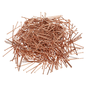 A pile of Sealey Stud Welding Nails 2 x 50mm - Pack of 200 (PS/000350/200) is scattered on a white surface.
