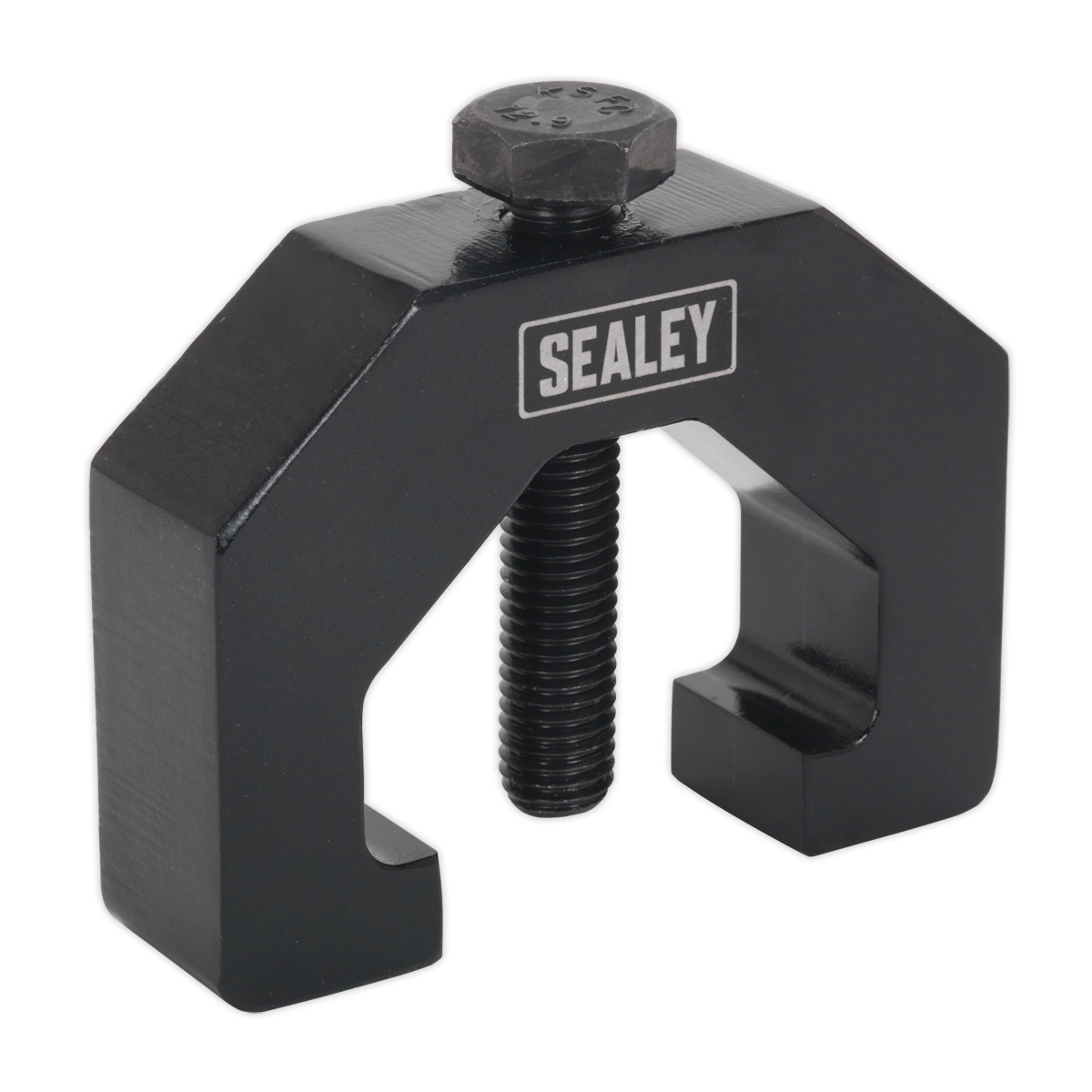 A Sealey-branded Steering Drop Arm Puller for Land Rover models 2, 2A, and 3, featuring a threaded bolt, is ideal for maintaining steering drop arms.