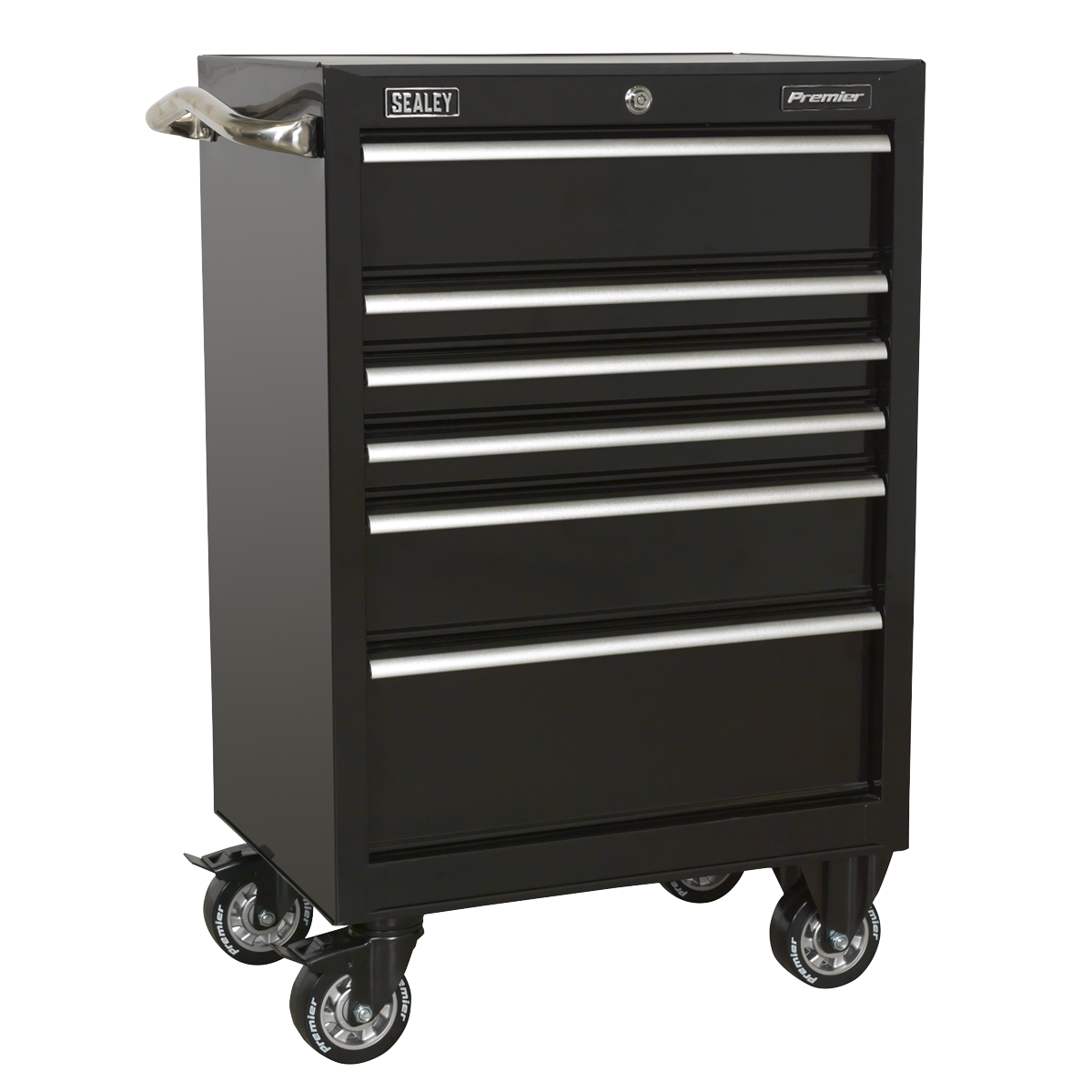 Rollcab 6 Drawer 675mm Heavy-Duty Black - PTB67506 - Farming Parts