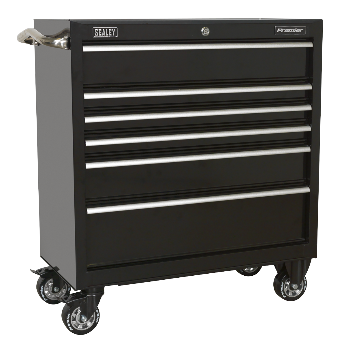 Rollcab 6 Drawer 930mm Heavy-Duty Black - PTB93006 - Farming Parts