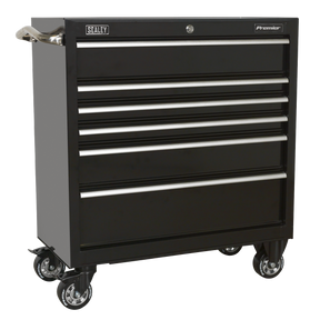 Rollcab 6 Drawer 930mm Heavy-Duty Black - PTB93006 - Farming Parts