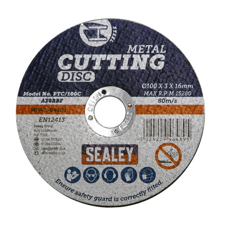 Cutting Disc Ø100 x 3mm Ø16mm Bore - PTC/100C - Farming Parts