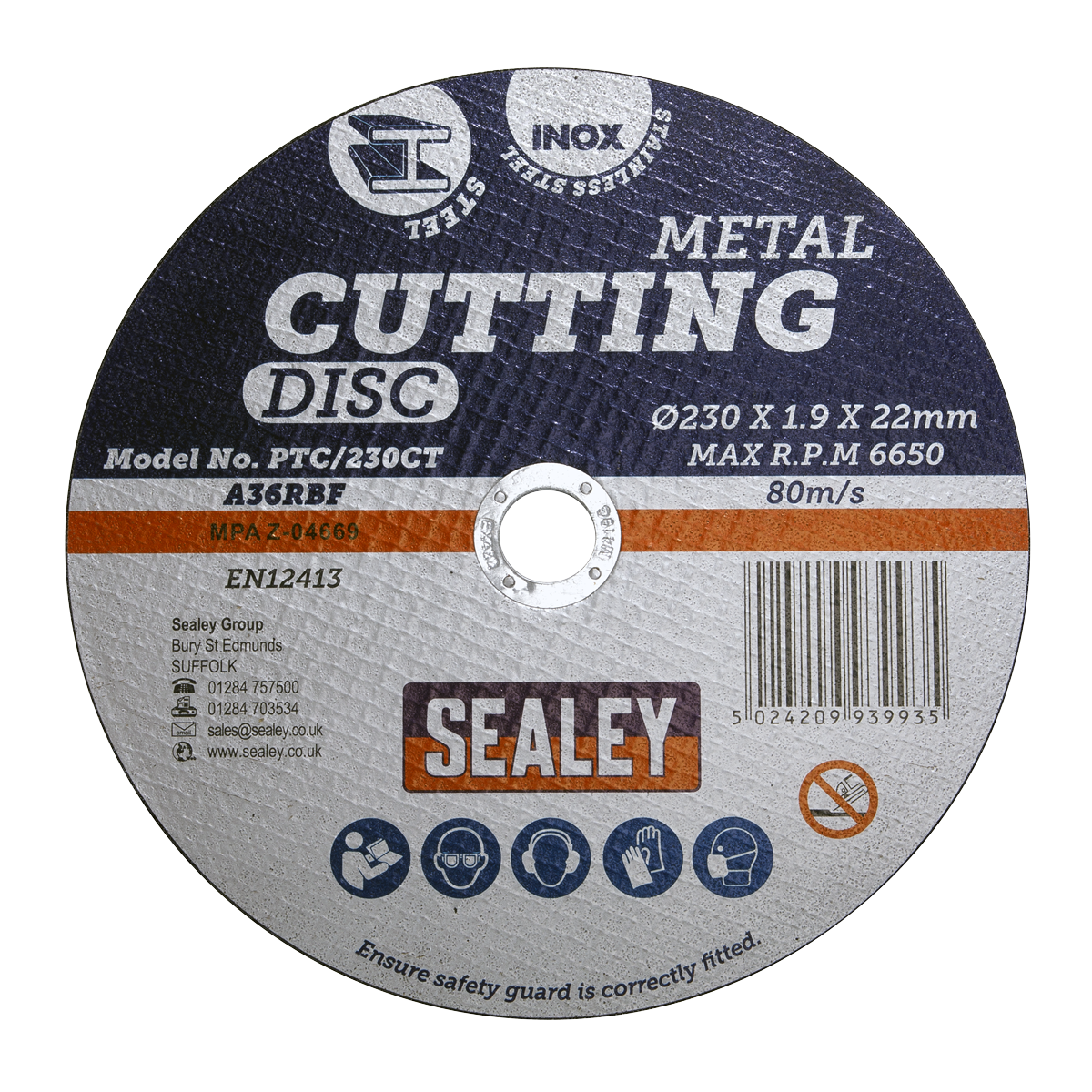 Cutting Disc Ø230 x 2mm Ø22mm Bore - PTC/230CT - Farming Parts
