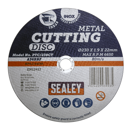 Cutting Disc Ø230 x 2mm Ø22mm Bore - PTC/230CT - Farming Parts