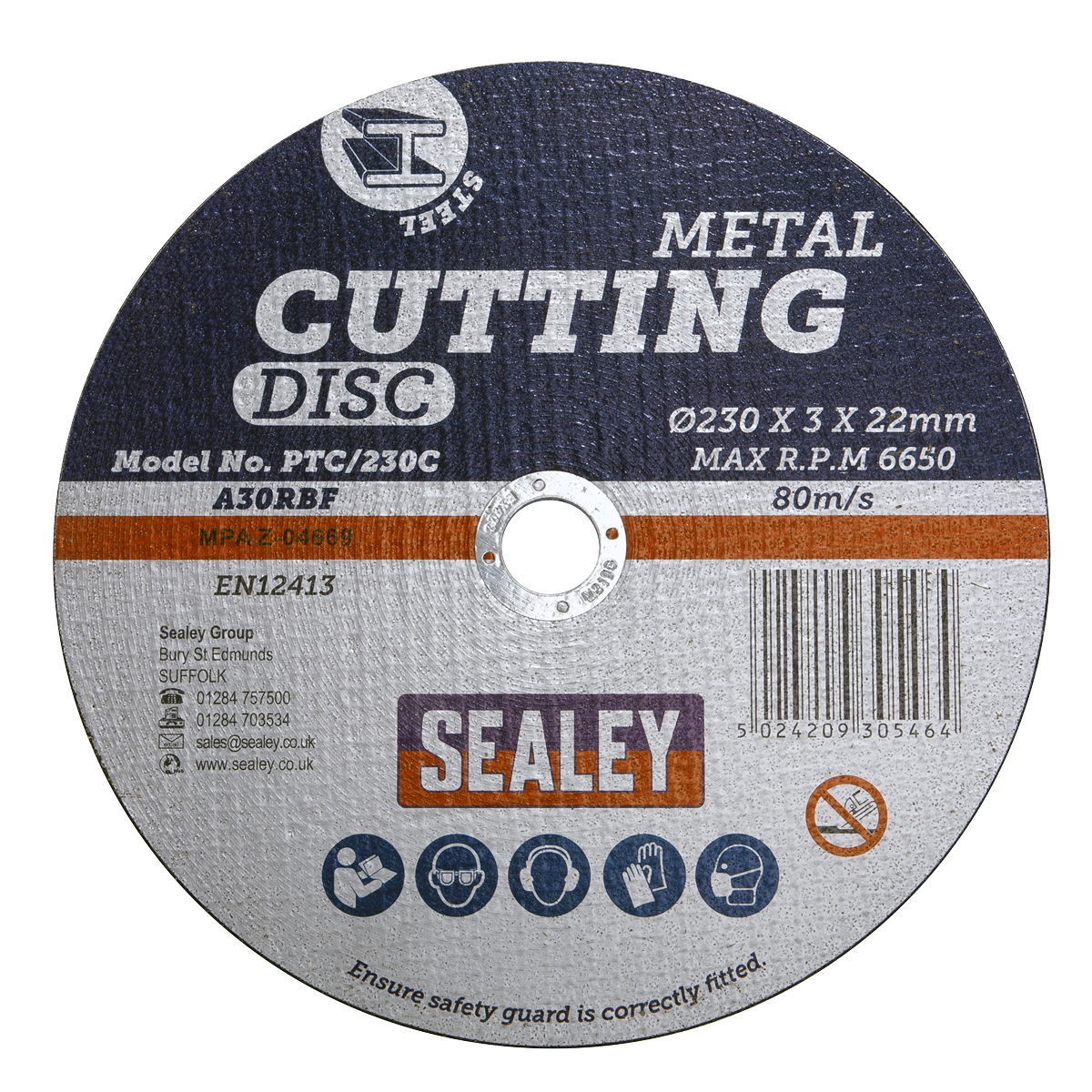 Cutting Disc Ø230 x 3mm 22mm Bore - PTC/230C - Farming Parts