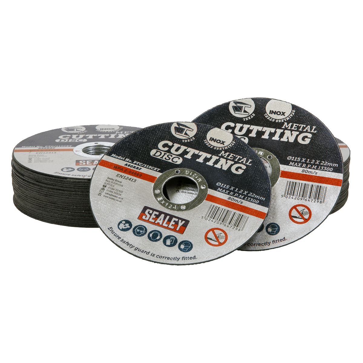 Cutting Disc Ø115 x 1.2mm Ø22mm Bore - Pack of 50 - PTC115CET50 - Farming Parts