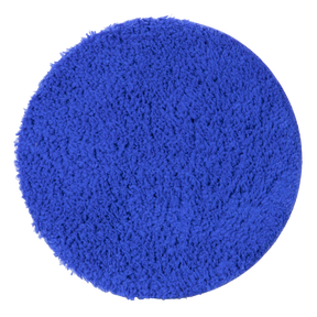 A Sealey Terry Bonnet Pad Ø150mm in blue, designed for easy maintenance and washable for convenience.