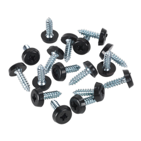 Numberplate Screw Plastic Enclosed Head 4.8 x 18mm Black Pack of 50 - PTNP3 - Farming Parts