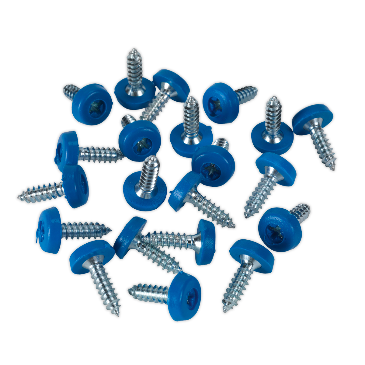 Numberplate Screw Plastic Enclosed Head 4.8 x 18mm Blue Pack of 50 - PTNP4 - Farming Parts