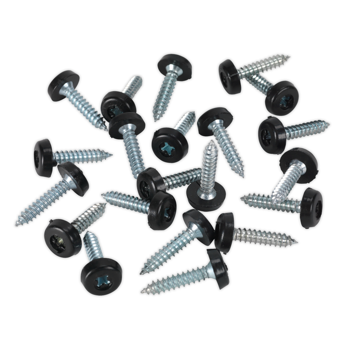 Numberplate Screw Plastic Enclosed Head 4.8 x 24mm Black Pack of 50 - PTNP7 - Farming Parts