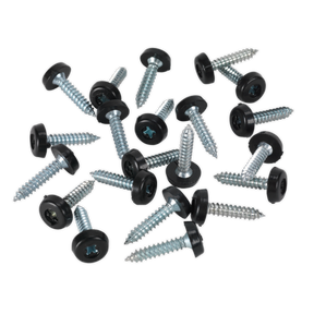 Numberplate Screw Plastic Enclosed Head 4.8 x 24mm Black Pack of 50 - PTNP7 - Farming Parts