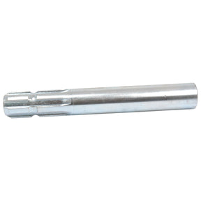 The Sparex PTO Splined Shaft - One End - 1 3/8'' - 6 Spline, with a length of 250mm (Part No. S.1546), is a silver metal cylindrical object featuring a notched end, designed to function as a precise tool or component part.