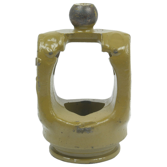 Close-up view of a PTO Wide Angle Tube Yoke from Sparex, featuring industrial, yellow-painted metal construction with a cylindrical base, an open-centered body, and a rounded top cap. The part has a universal joint size of 32 x 76 & 27 x 94mm and resembles the AW35/W2480 model. It is identified by Sparex Part No.S.6667.